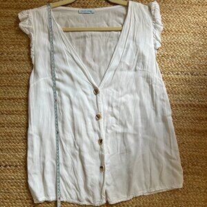Renatta&Go White Button-Down Blouse